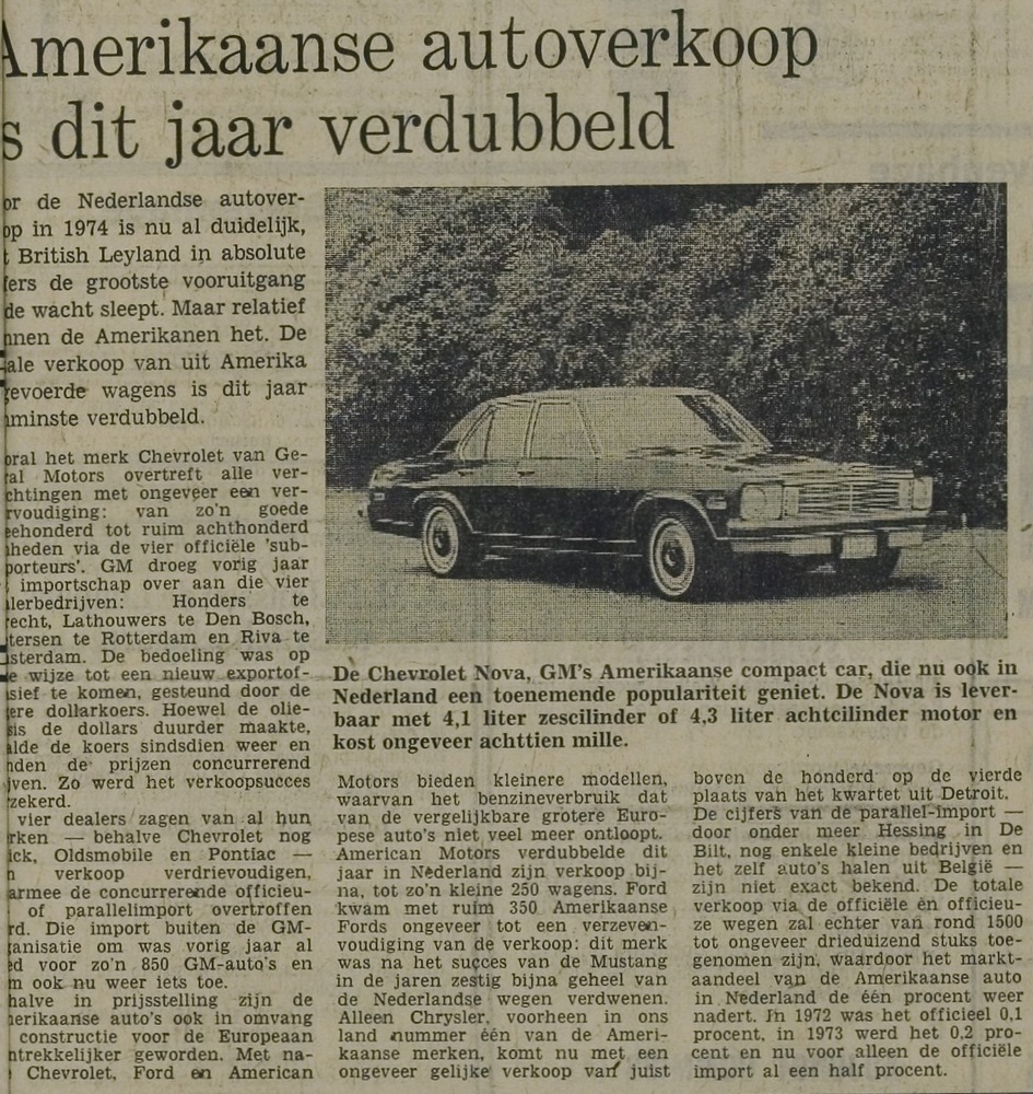 Amerikanen verkoop 28 december 1974 Leidsch Dagblad