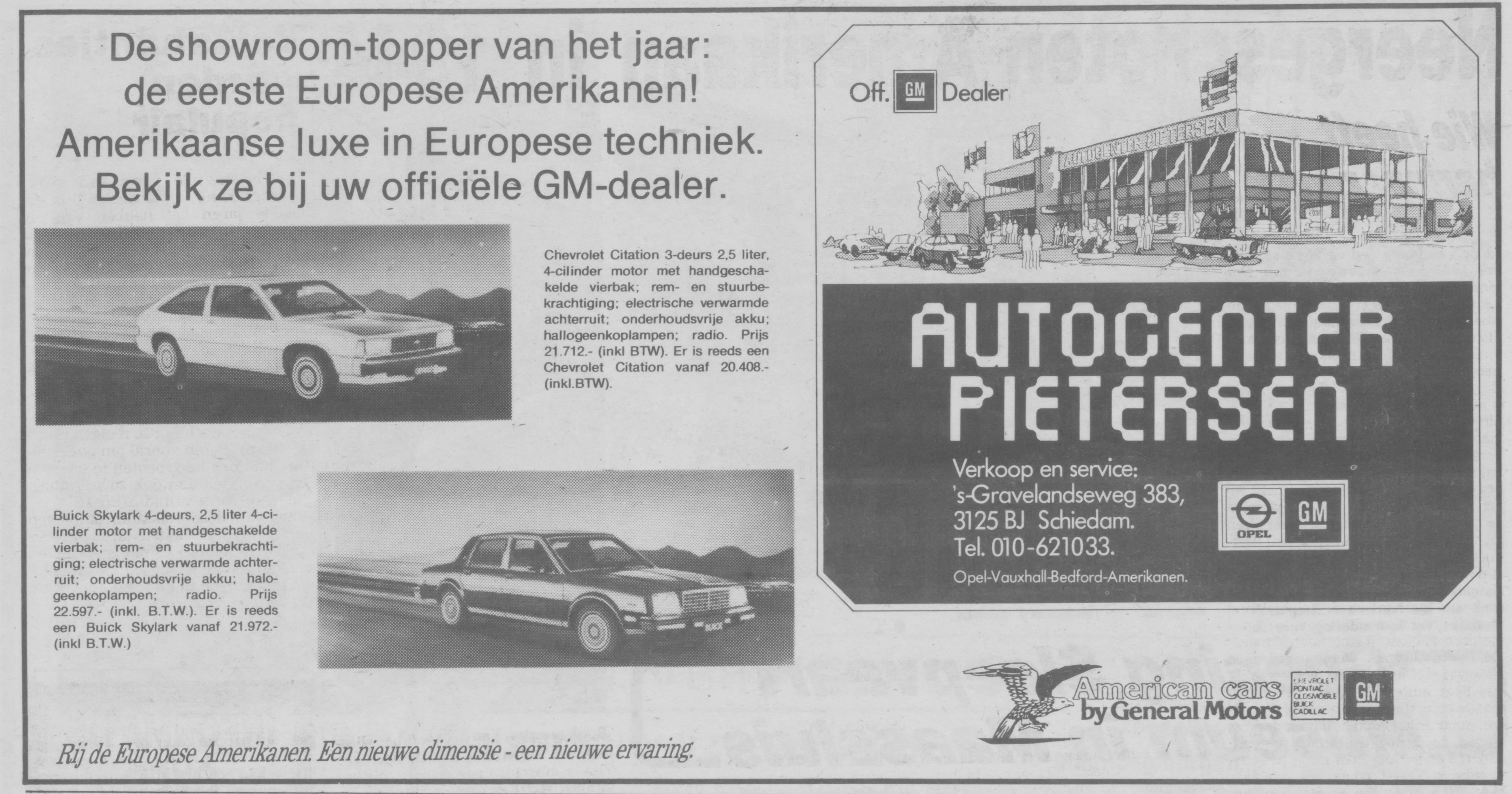 1979 20 april Nieuwe stadsblad chevy en buick